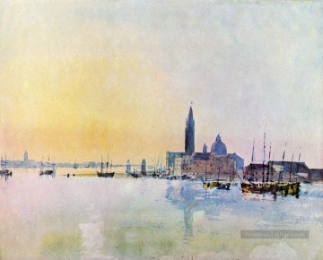 San Guirgio de la Dogana Sunrise romantique paysage Turner Venise Peinture à l'huile